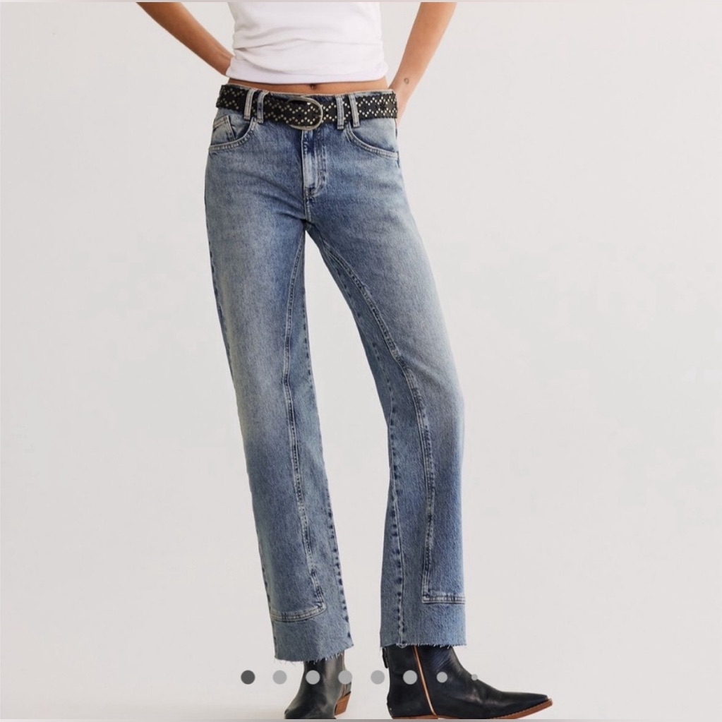 Free People Light Blue Straight Leg Jeans